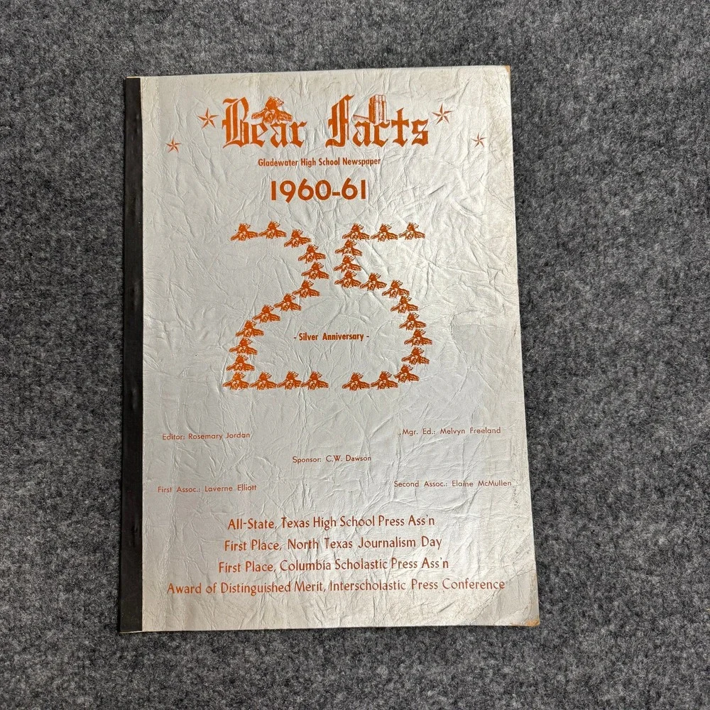 1960-61 Gladewater High School Bear Facts Texas Newspaper Silver Anniversary